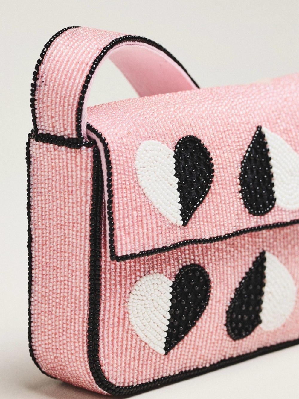 Anthropologie The Fiona Beaded Bag Icon Edition Hearts NWT - Picture 3 of 11